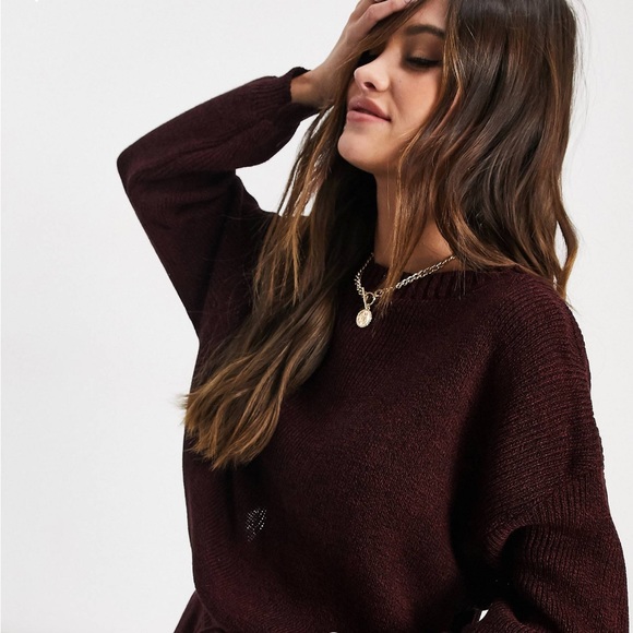 Burgundy Knit Loungewear Set - Picture 2 of 4